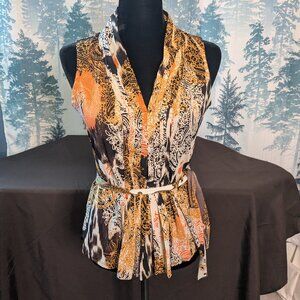 East 5th Sleeveless Belted Blouse – Size Small